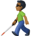 👨🏾‍🦯 man with white cane: medium-dark skin tone display on Facebook